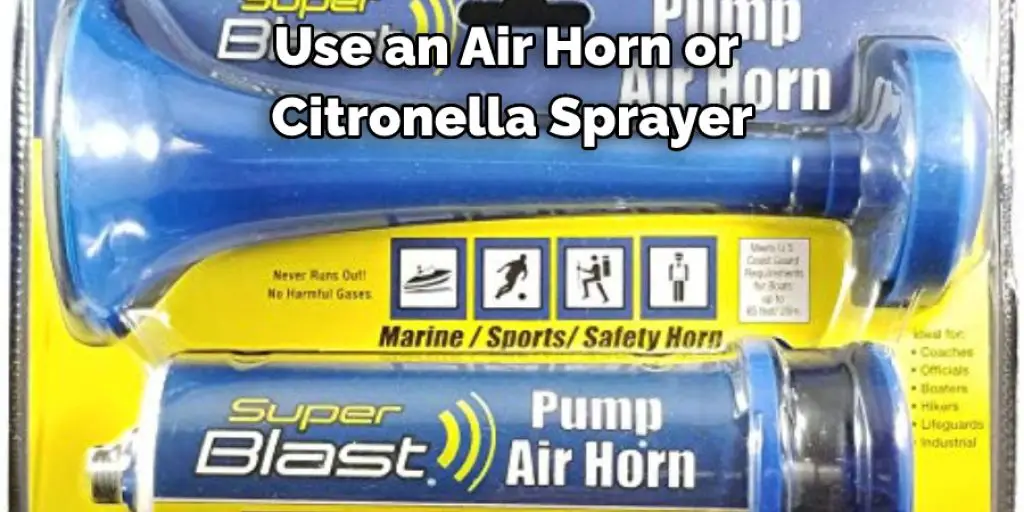 Use an Air Horn or Citronella Sprayer