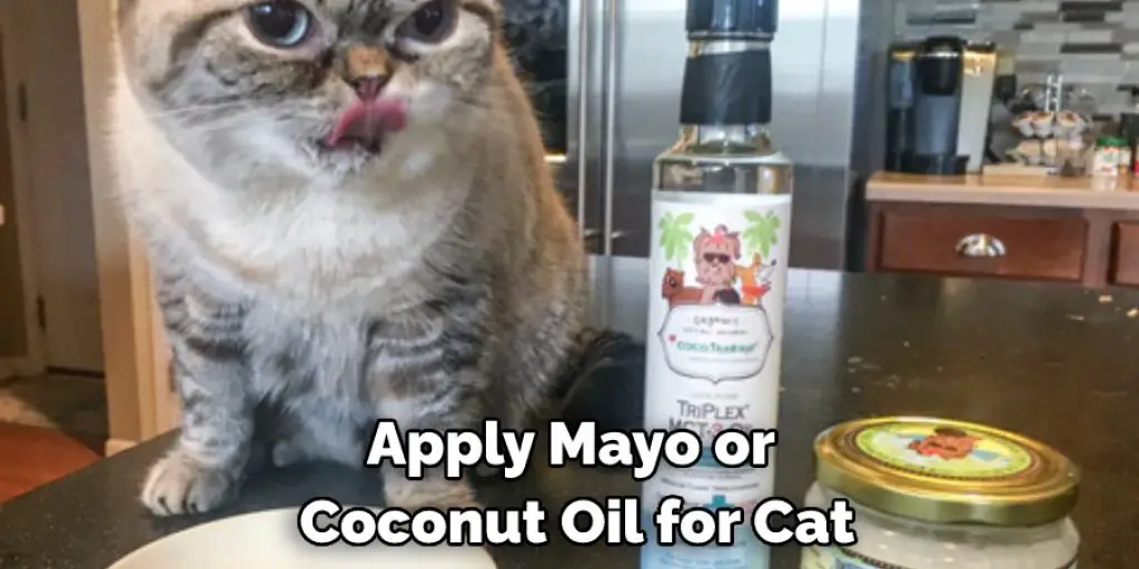 Apply Mayo or  Coconut Oil for Cat