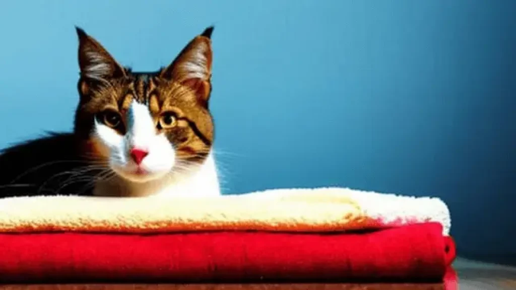 cat on towel