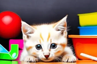 kitten with several litter box