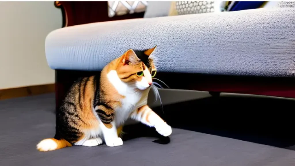 Cat beside a furniture