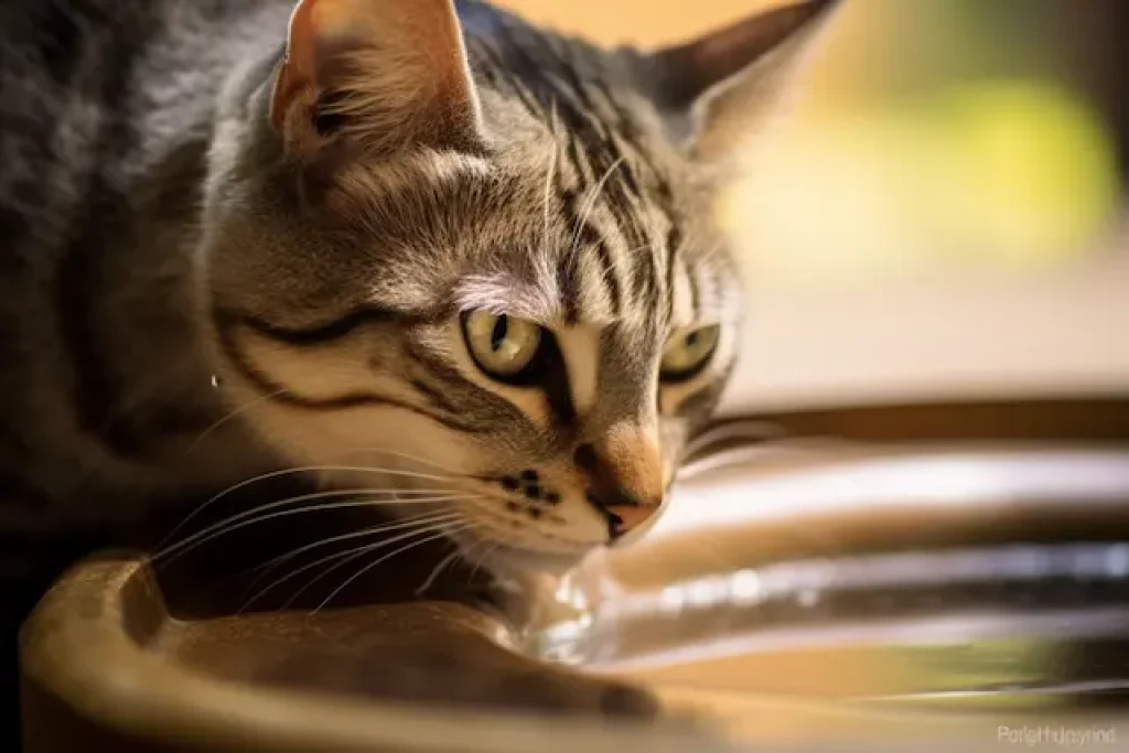 cat drinking