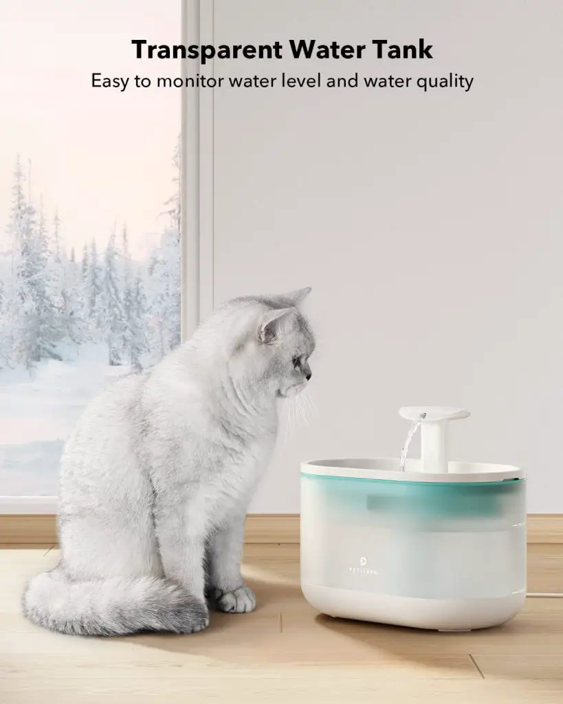 PETLIBRO Cat Water Fountain, 71fl oz/2.1L Ultra Quiet Pet Water Fountain for Cats Inside, BPA-Free Cat Fountains for Drinking with Two Flow Modes,Cat Water Dispenser Bowl with 4 Large Filters for Pets