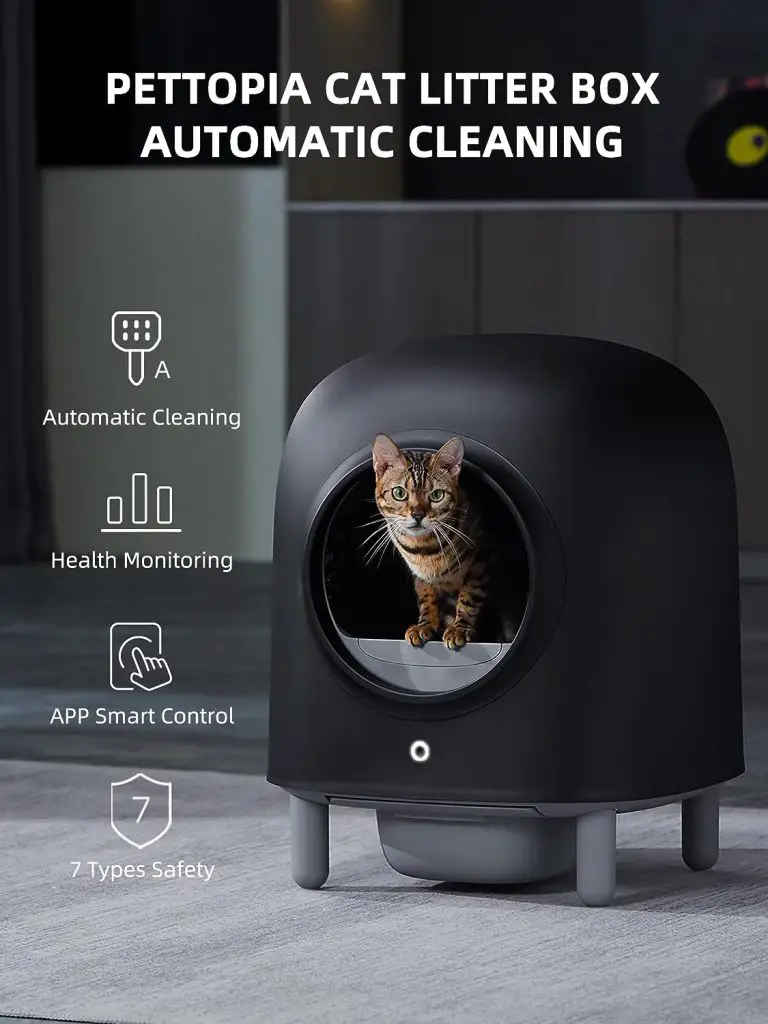 Pettopia Self-Cleaning Cat Litter Box: Automatic Cat Litter Box, 100% Safe, Wi-Fi Enabled with Smart App Monitoring – Ultimate Hygiene  Comfort for Your Feline Friend (1 Year Warranty)