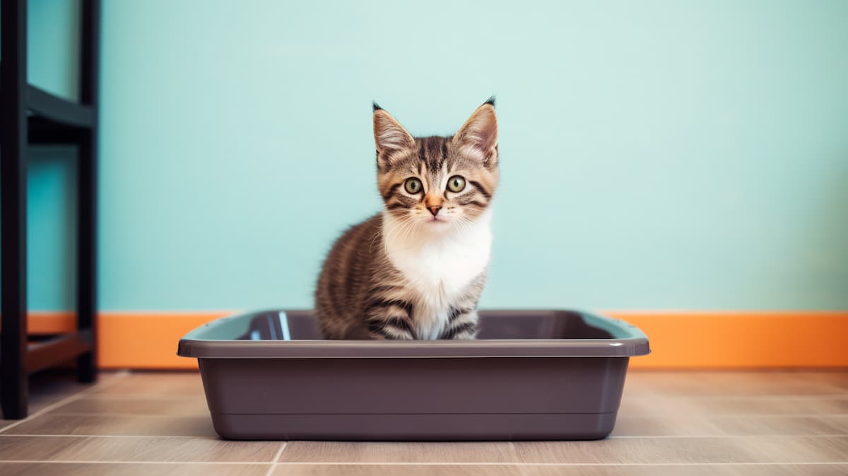 cat and litter box that needs to be scooped